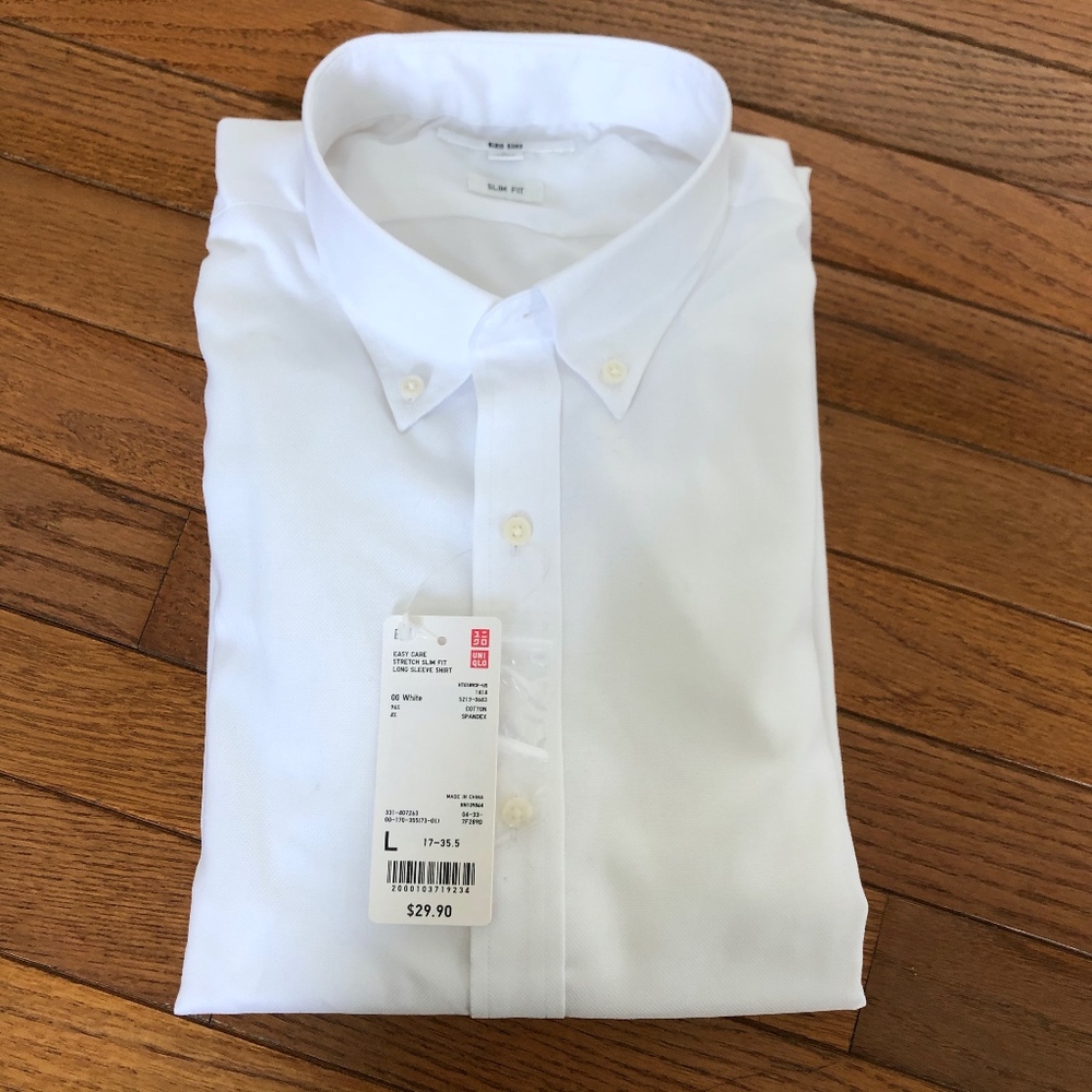 BNWT Uniqlo men's slim fit stretch dress shirt